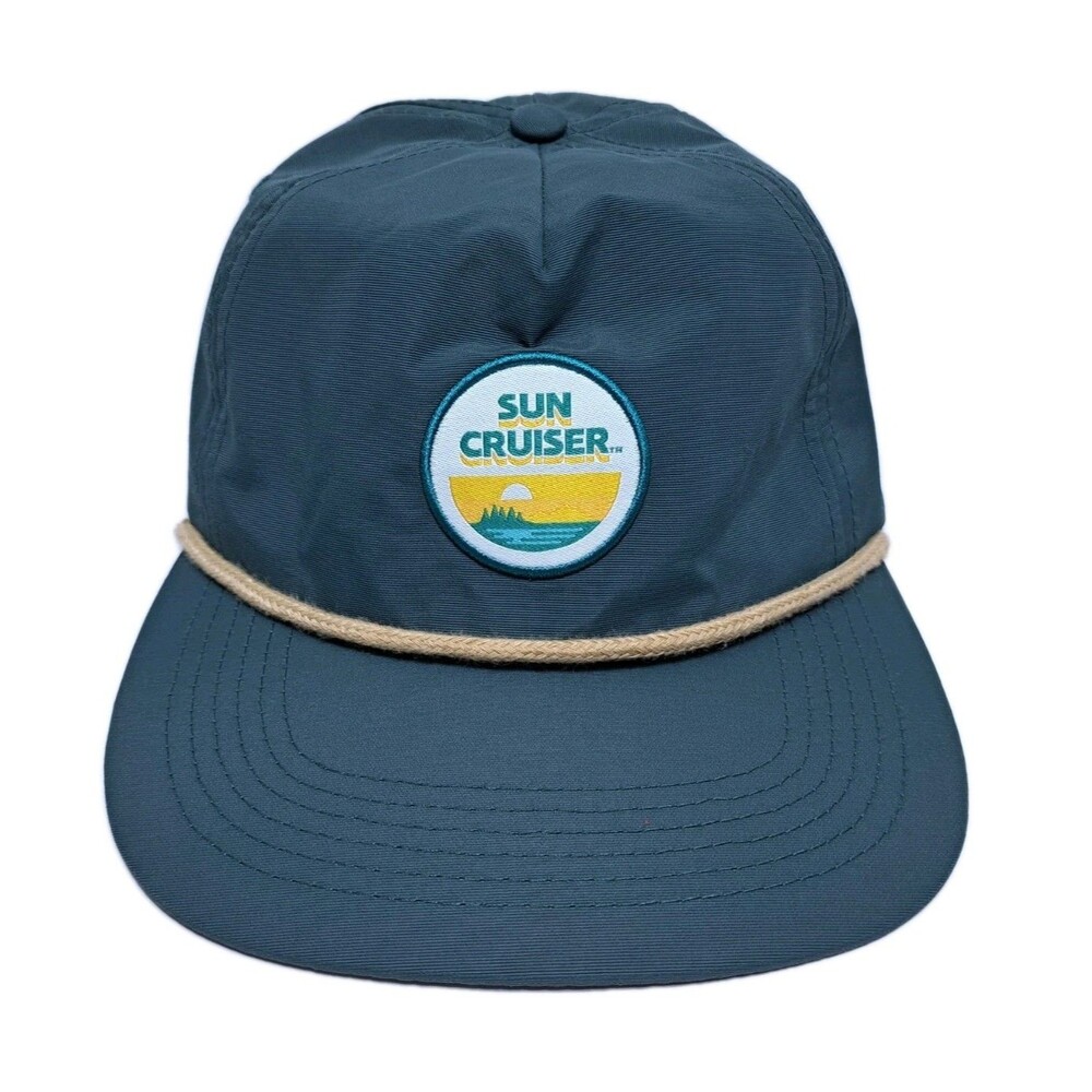 Sun Cruiser Iced Tea Vodka Snapback Hat Teal Nylon Rope Cap Beach Surf
